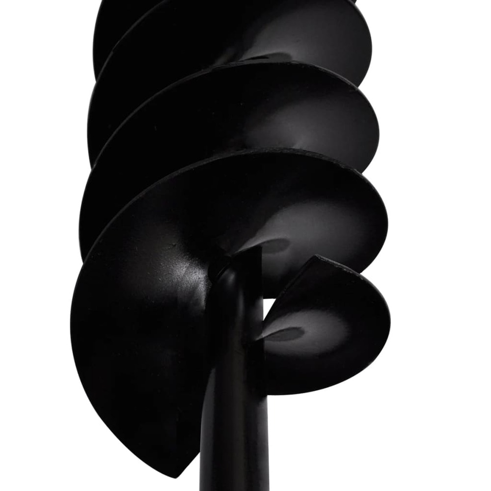Tarière de sol avec mèche de tarière spirales 120 mm acier noir