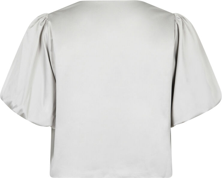 Neo Noir Aska Dull Satin Blouse Light grey