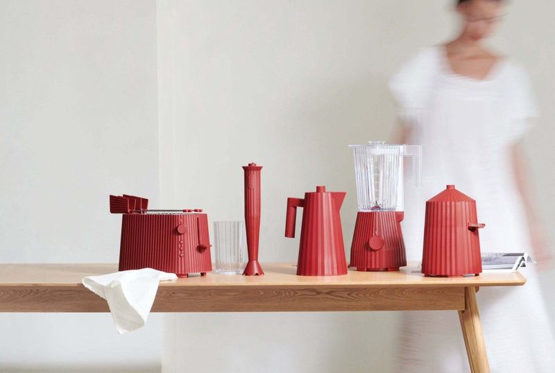 Alessi - Waterkoker Plissé - Rood - Droogkookbeveiliging
