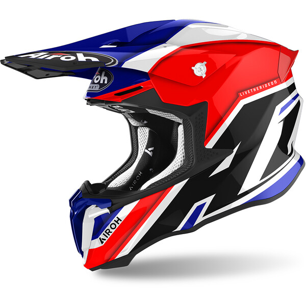 Airoh - Casque Twist 2.0 Shaken Rouge / Bleu / Blanc brillant / Noir Brillant