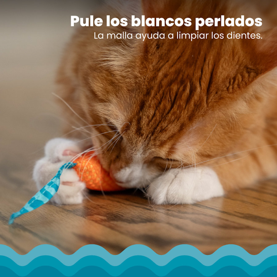 Petisco mastigável em forma de rato com catnip da Outward Hound Catstages para gatos.