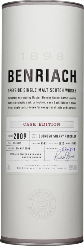 BENRIACH 11 YEARS 2009 OLOROSO PUNCHEON CASK 70CL