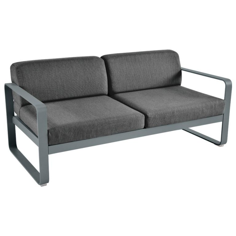 Fermob Bellevie 2-zits loungebank kussen antraciet Storm Grey