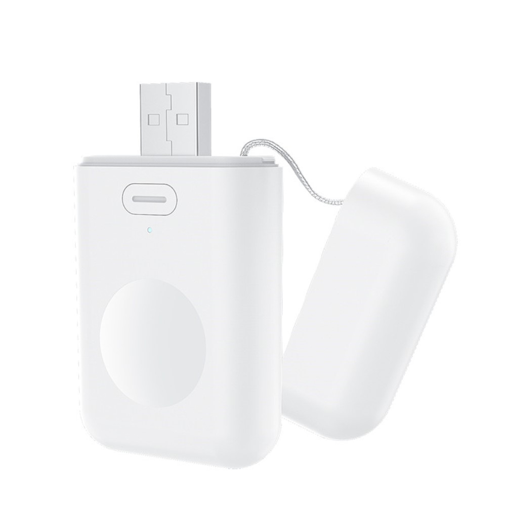 Magnetische Apple Watch Powerbank Qi-Wireless Charger USB Ladegerät (1000mAh) - Weiss
