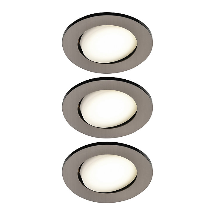 3 spots encastrables Quimby LED intégrée blanc neutre IP20 dimmable 350lm 5.5W Ø8.5xH.5.2cm chrome GoodHome
