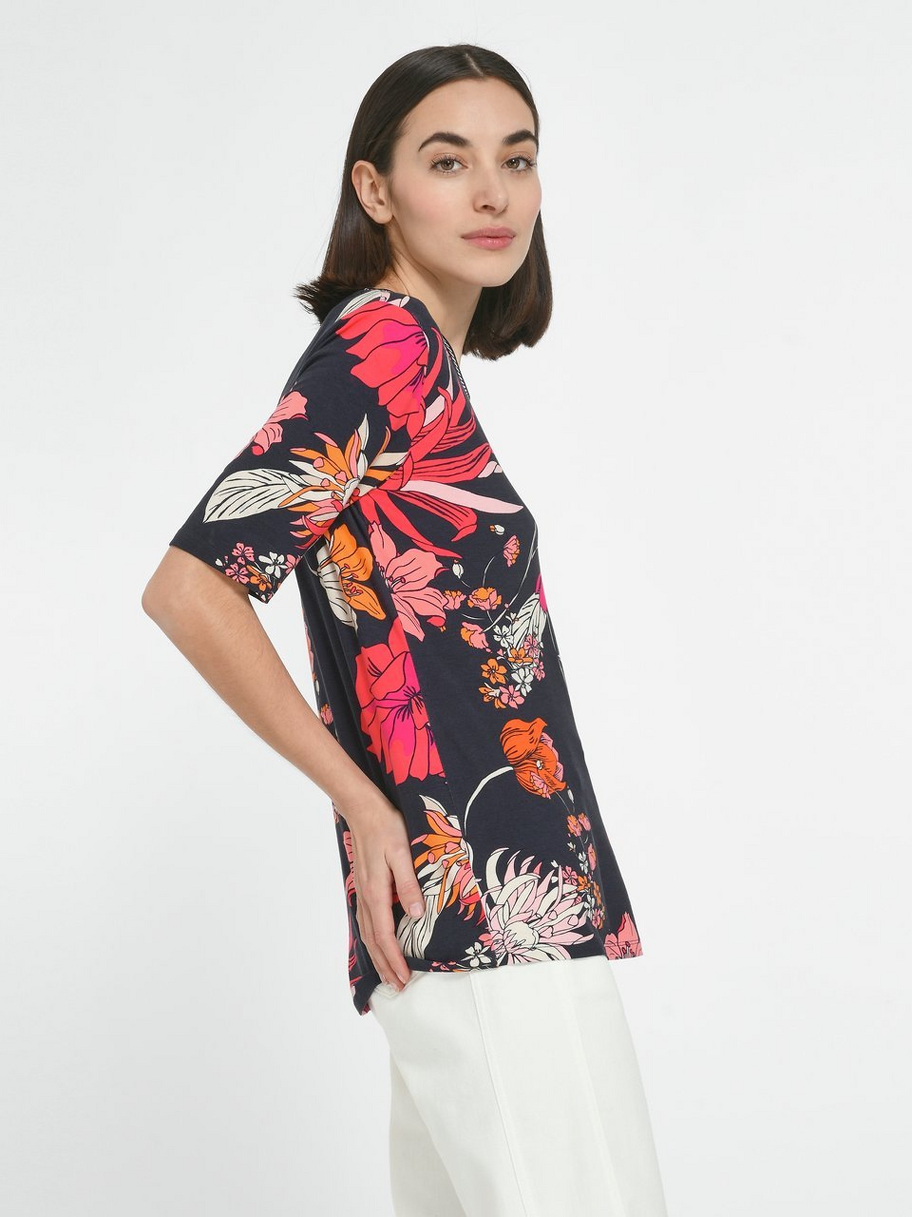 Rundhals-Shirt mit 1/2-Arm