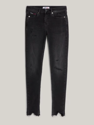 Calça jeans preta Nora skinny de cintura média com efeito desgastado