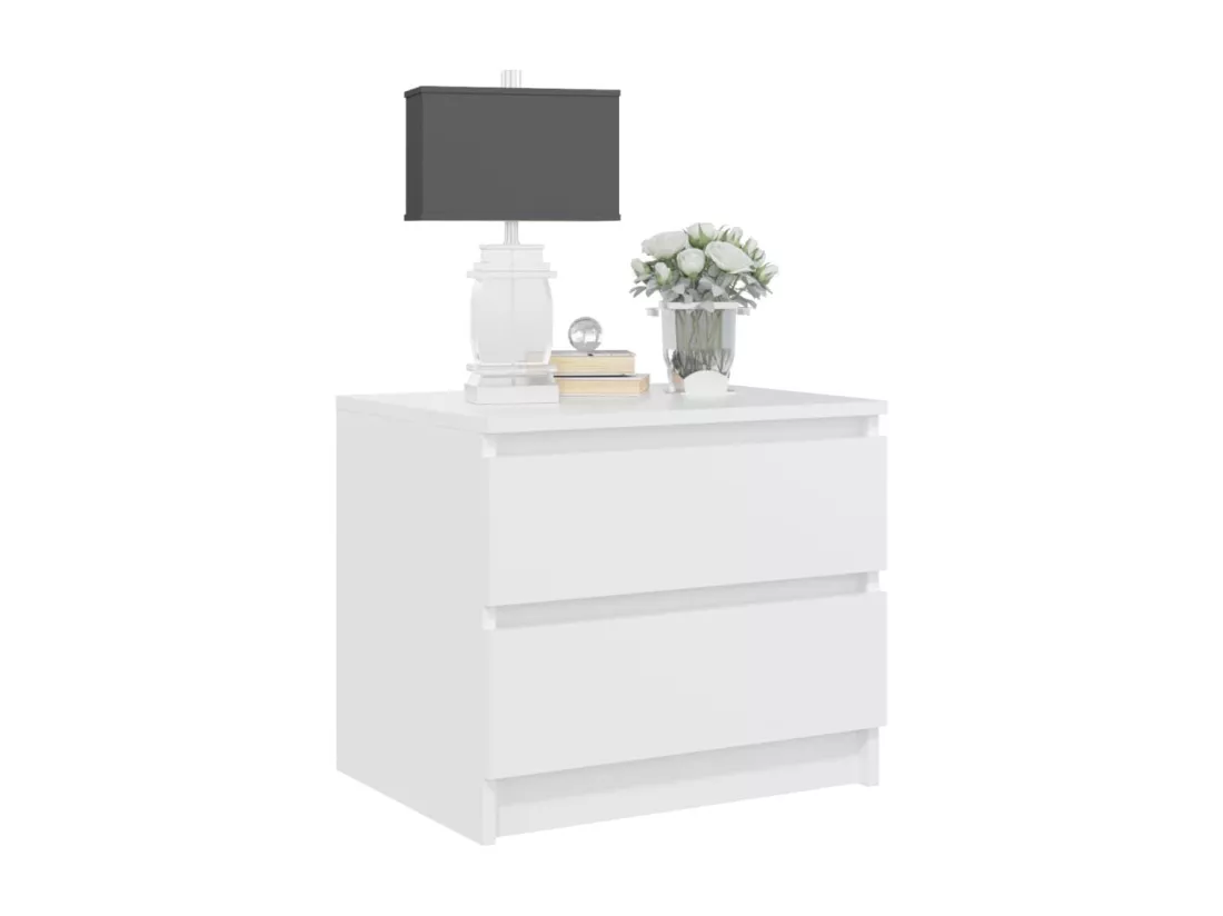 Tables de chevet 2 pièces Blanc 50x39x43,5 cm Aggloméré