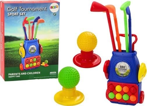 LeanToys minigolfvogn på hjul 4 køller Baller