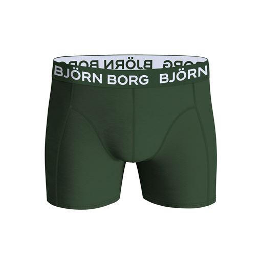 Björn Borg Cotton Stretch 5-pak Boxershorts, Sort/Grøn/Print, M