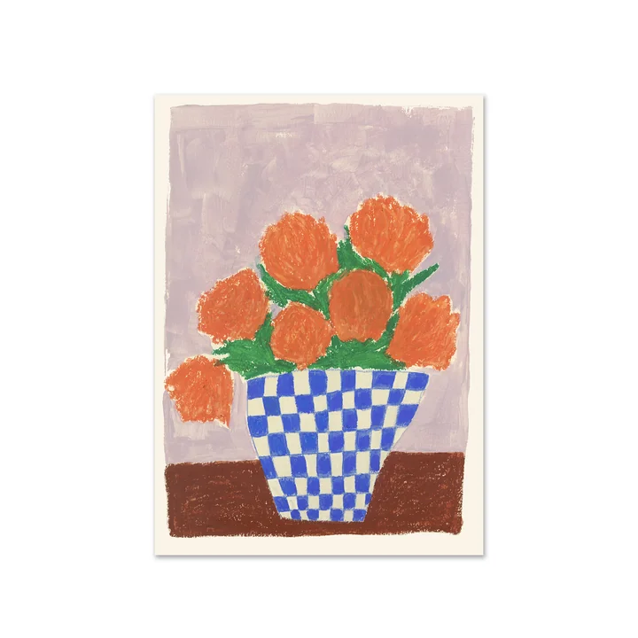 The Poster Club - Orange Flowers von Carla Llanos, 50 x 70 cm