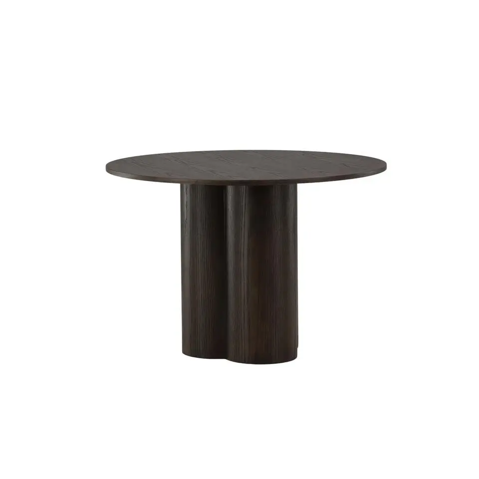 Eettafel Rond Walnoot 110cm - Fineer - Scandinavisch - Tafel Olivia