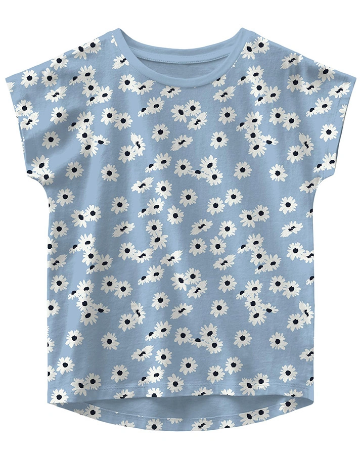 T-Shirt NMFVIGGA – FLOWERS in cashmere blue