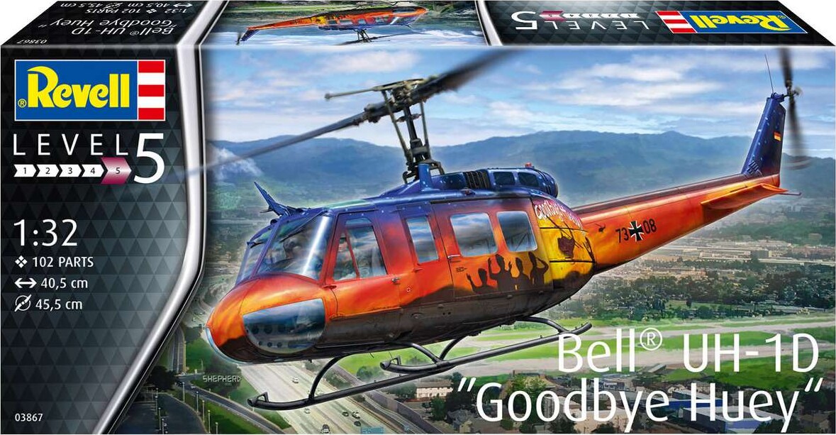 Revell - Bell Uh-1D Goodbye Huey - Level 5 - 1:32 - 03867