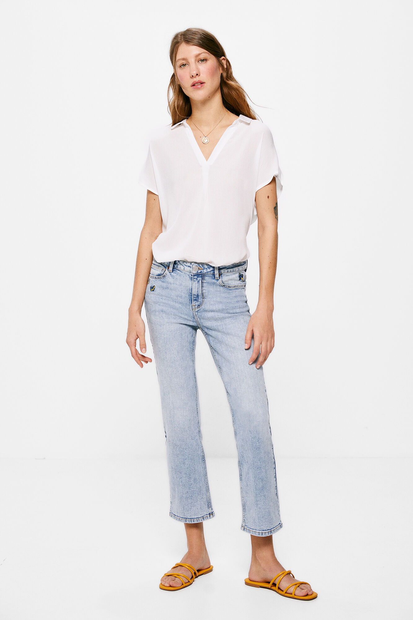 Blusa camiseta estampada - amarela
