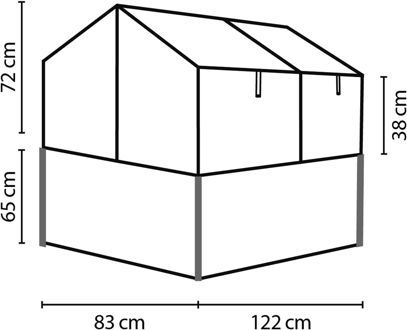 Vitavia Hochfrühbeet Paris | Hochbeet & Frühbeet in Einem | Aluminium Eloxiert | 4 mm Hohlkammerplatten | Wetterfest, Verstellbare Dachfenster & Abnehmbarer Aufsatz | Optimale Wachstumsbedingungen