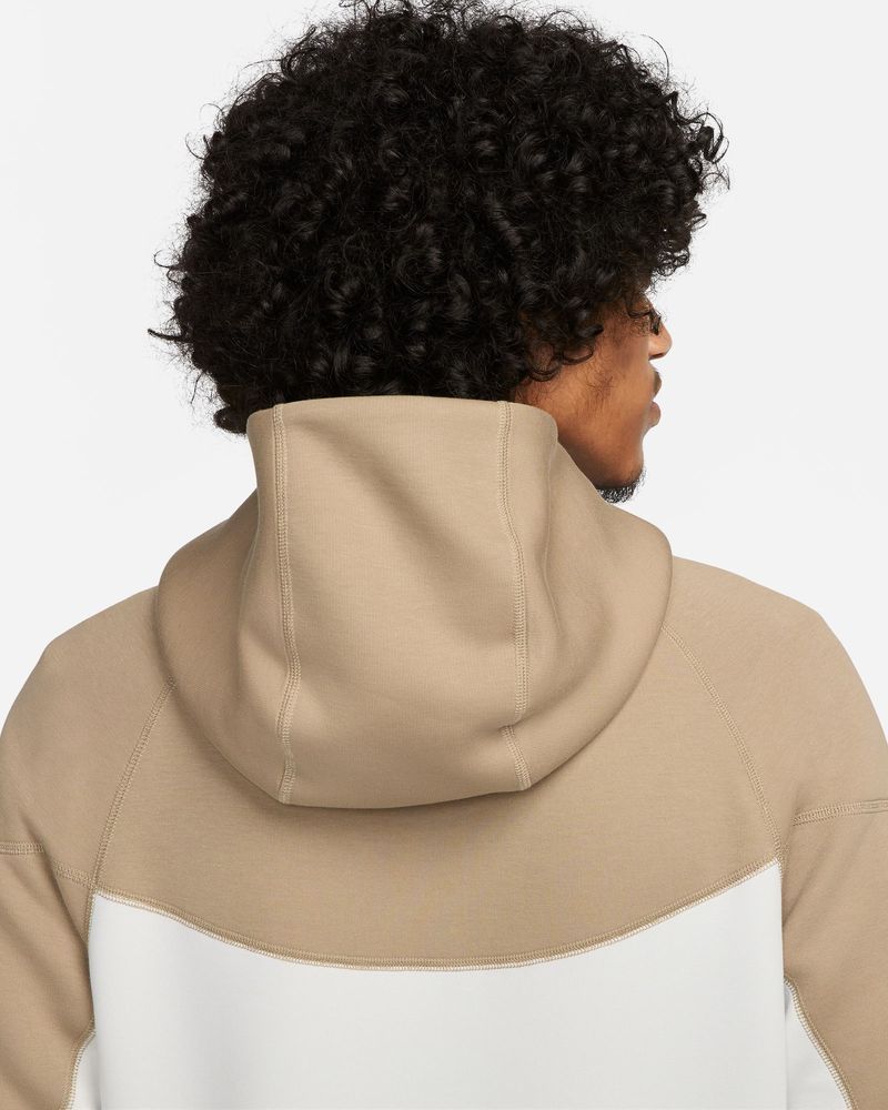 Sweat zippé à capuche Nike Sportswear Tech Fleece Beige & Blanc pour homme