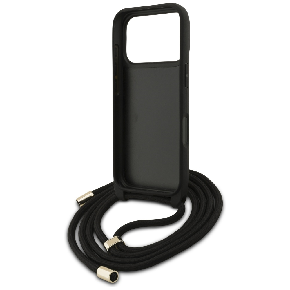 (130cm) iPhone 17 Pro Necklace Hardcase Hülle Crossbody 4G Big Logo Cord Strap   Handykette (GUHCP17LP4GMGCRW) - Braun