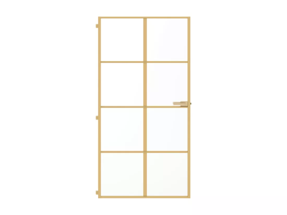 Porte intérieure mince doré verre trempé aluminium
