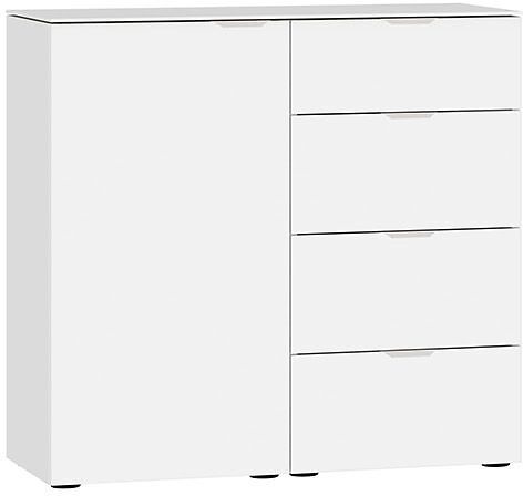 MODUL Kommode - Weissglas satiniert / B: 90.0 cm x T: 43.0 cm x H: 87.0 cm