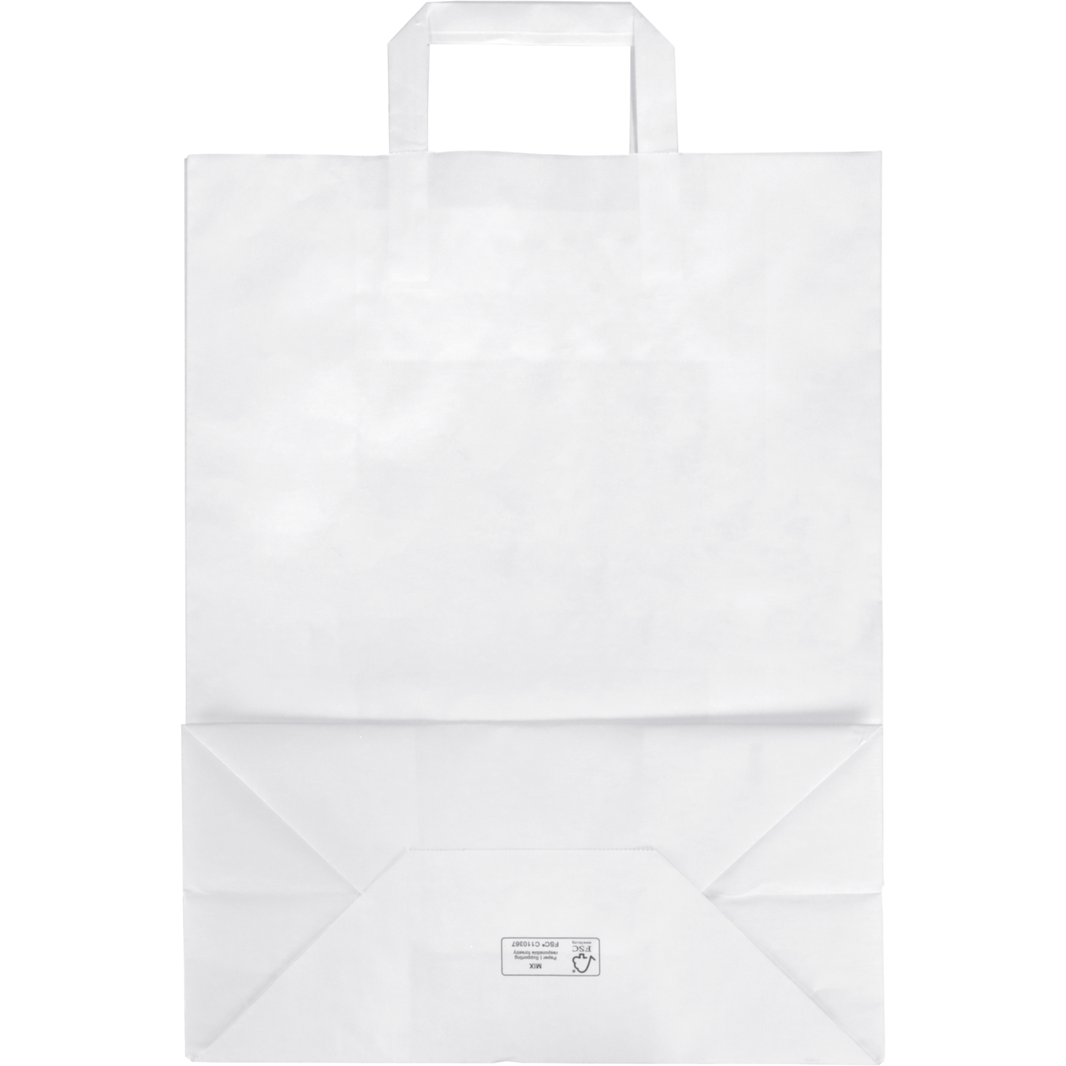 Tas, Papier, platte handgreep, 32x 16x43cm, draagtas, wit