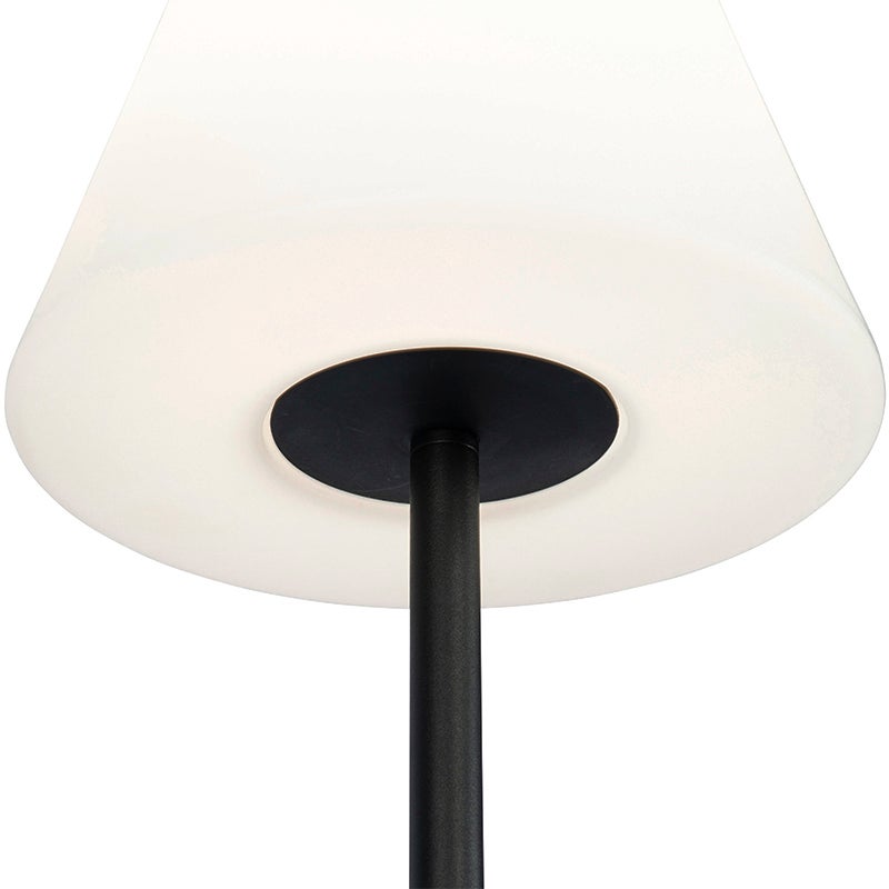 Buiten staande lamp, zwart met witte kap, IP65, 25 cm - Virginia