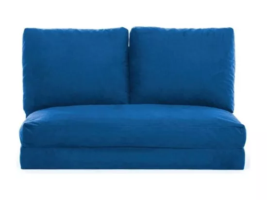Fauteuil convertible multipositions velours Talya-Couleur Bleu-2 places
