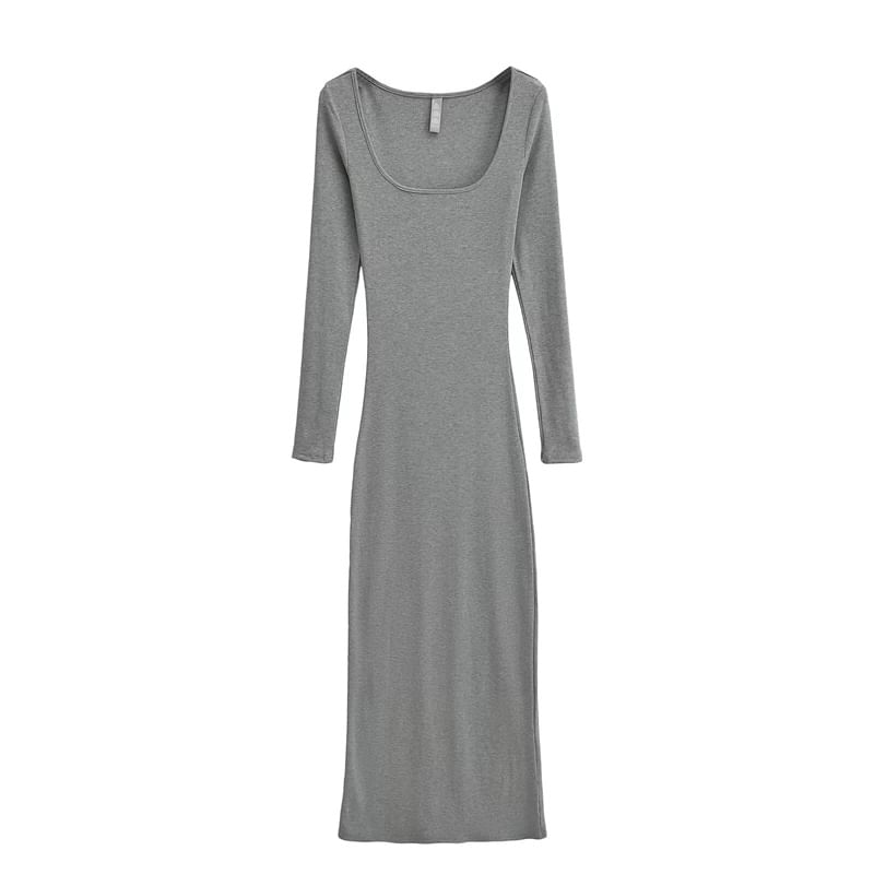 Bazer - Maxi-jurk met lange mouwen en ronde hals
