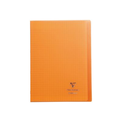 Clairefontaine Koverbook - Cahier polypro A4 (21x29,7 cm) - 96 pages - grands carreaux (Seyes) - orange