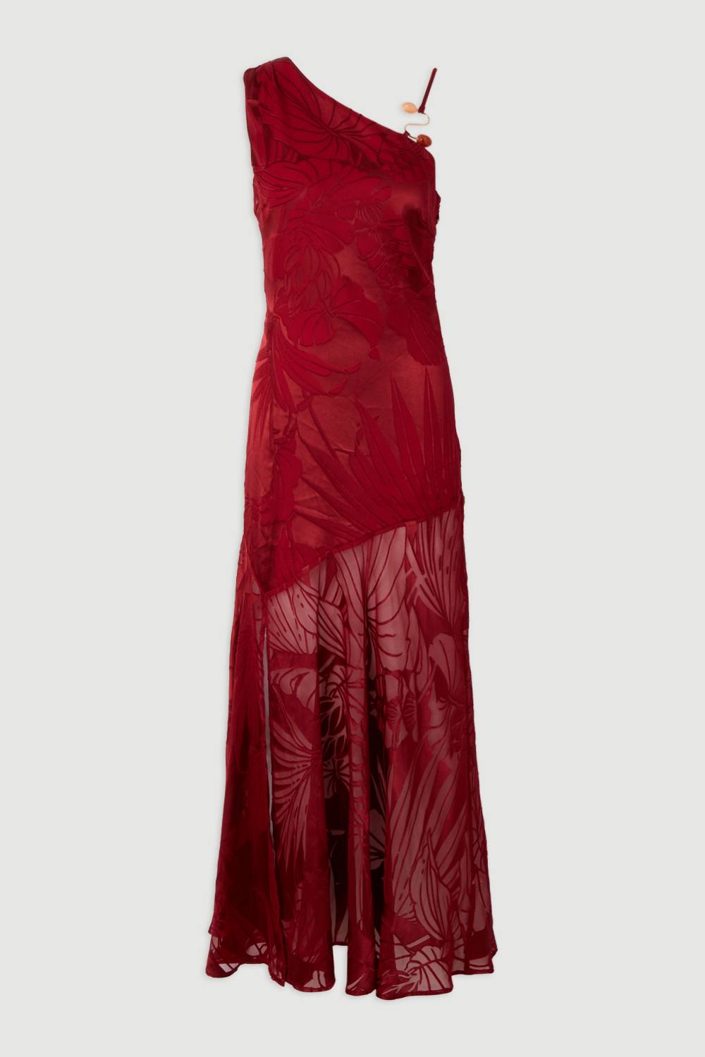 KarenMillen Robe Maxi Tissée Asymétrique Petite Devoure avec Détails de Finition