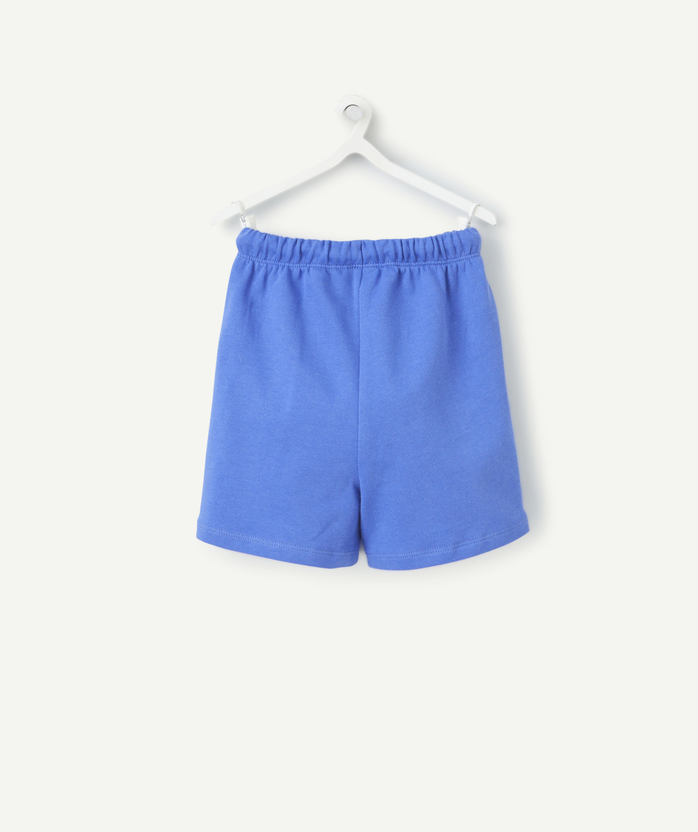 bermuda bébé garçon en coton biologique bleu électrique