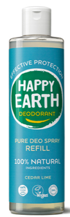 Happy Earth 100% Natural Deo Spray Cedar Lime Refil 300ML