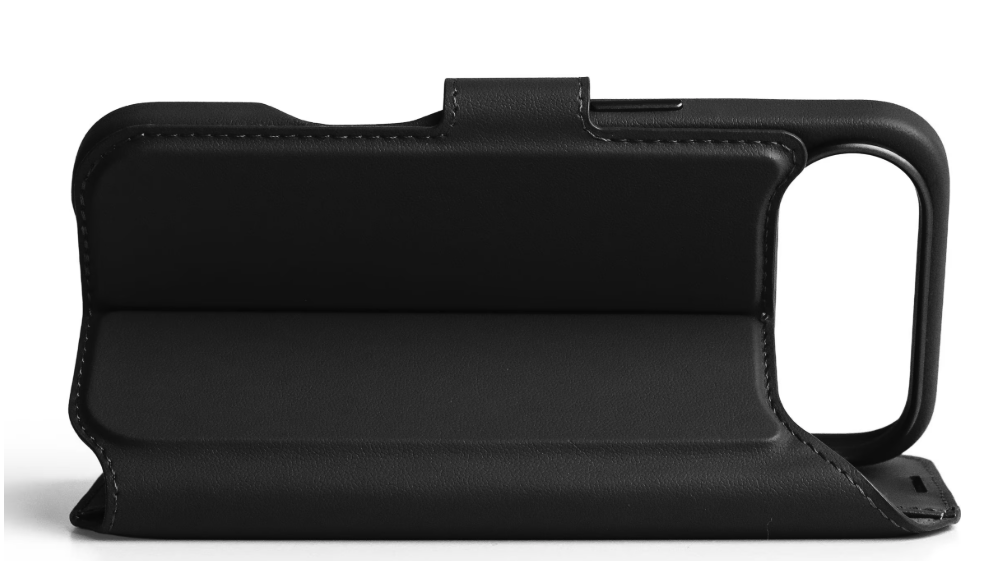 2in1 iPhone Air MagSafe Vegan Folio Leder Tasche Flip Cover (LLF00002) - Schwarz