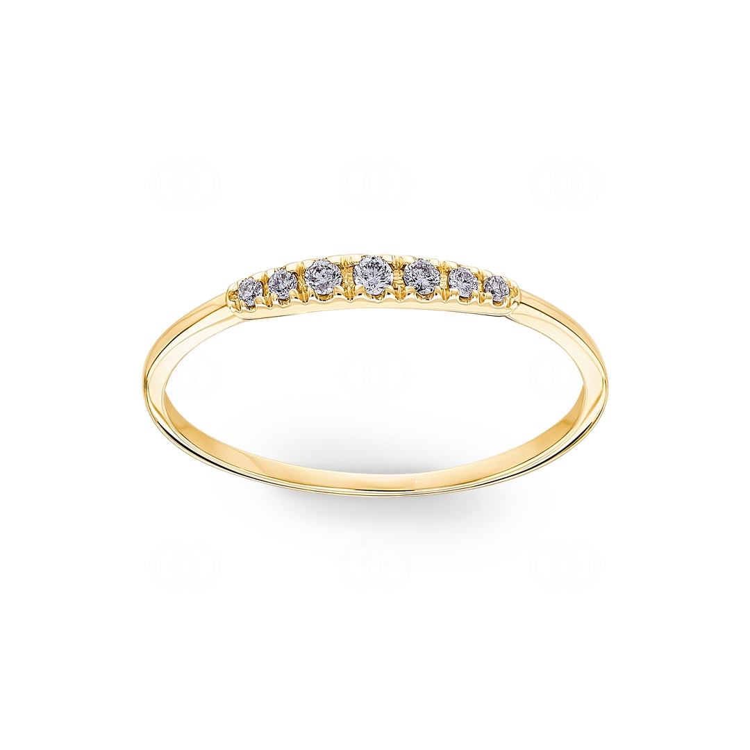 Damenring 750/18 K Gelbgold mit Diamanten 0.08 ct H/si