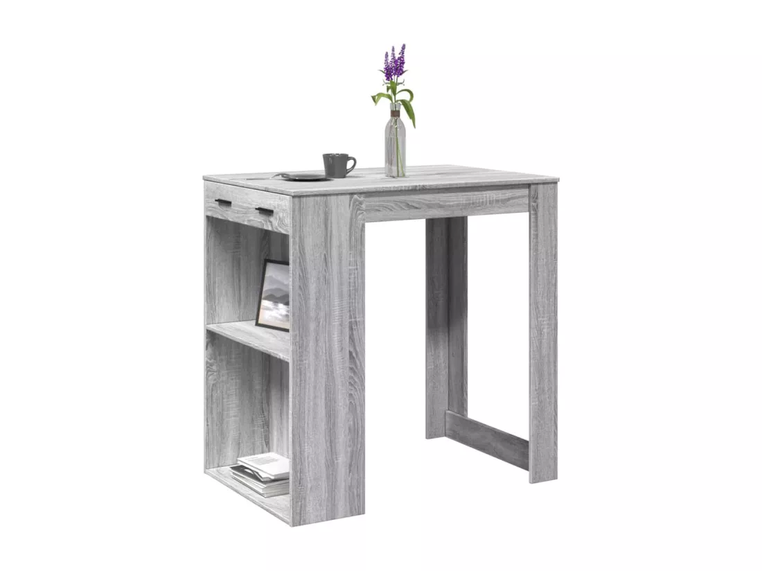 Table de bar sonoma gris 102x70x103,5 cm bois d'ingénierie
