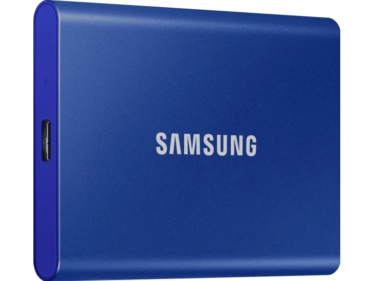 Samsung T7 MU-PC2T0H - SSD - krypteret - 2 TB - ekstern (bærbar) - USB 3.2 Gen 2 (USB-C stikforbindelse) - 256-bit AES - indigoblå