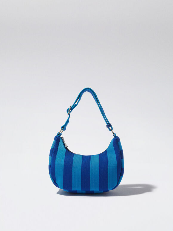 Bolsa de ombro listrada - Azul