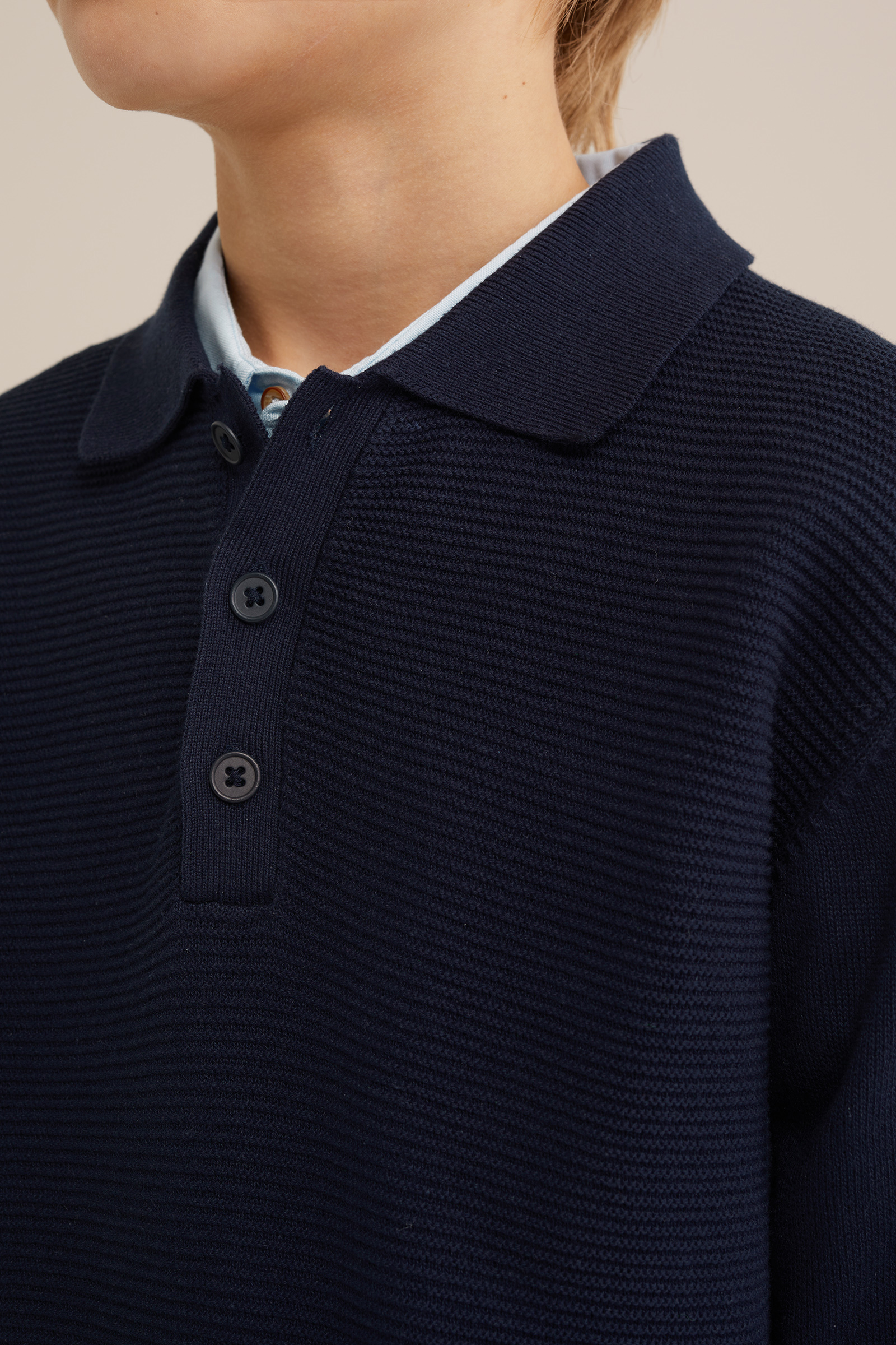 Jongens trui met structuur Blue Ridge Marineblauw