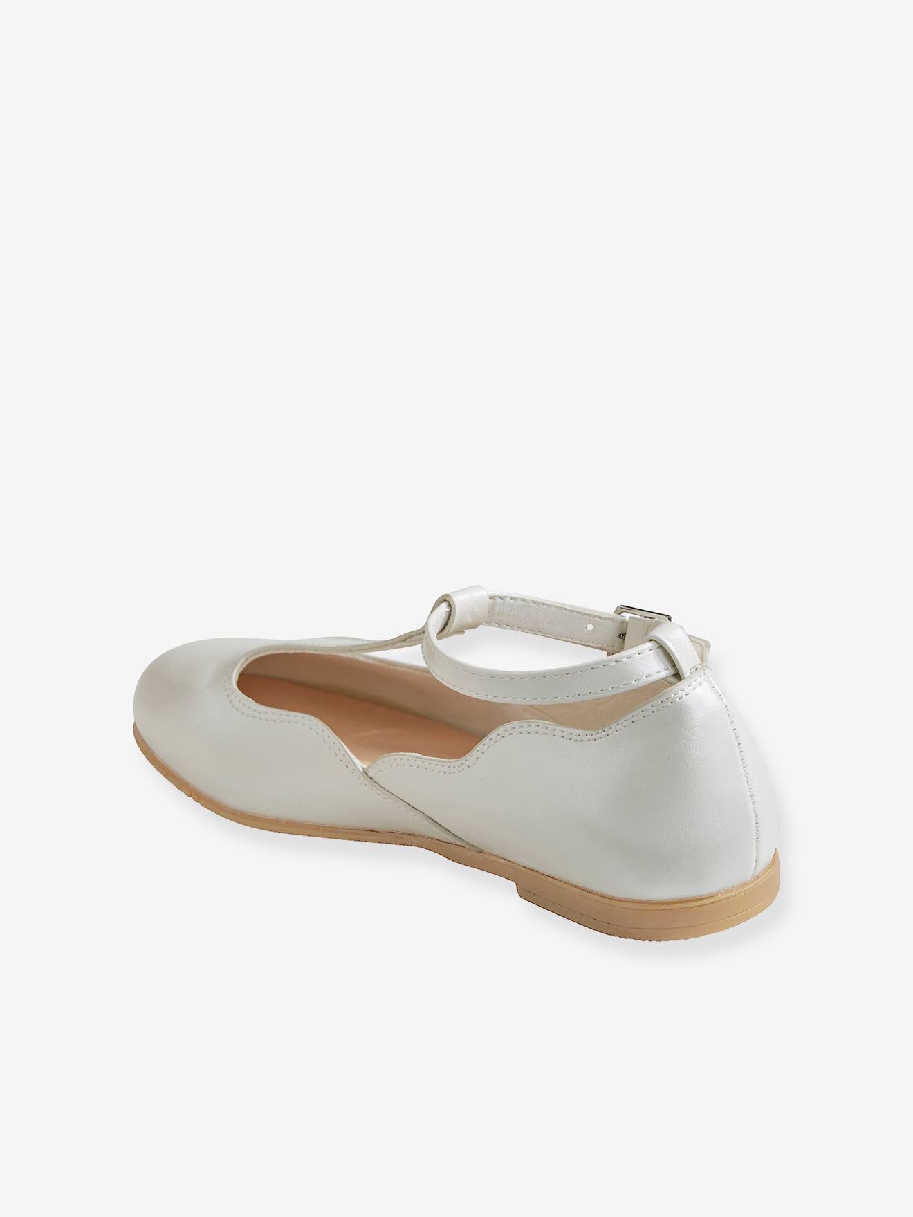 Sapatilhas de ballet rosa claro lisas com tira em T para meninas