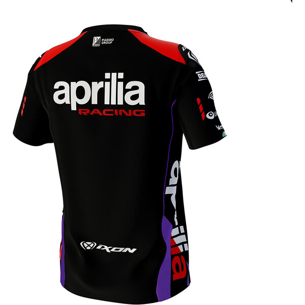 Ixon - T-shirt femme Aprilia 24 Noir / Rouge fluo / Violet