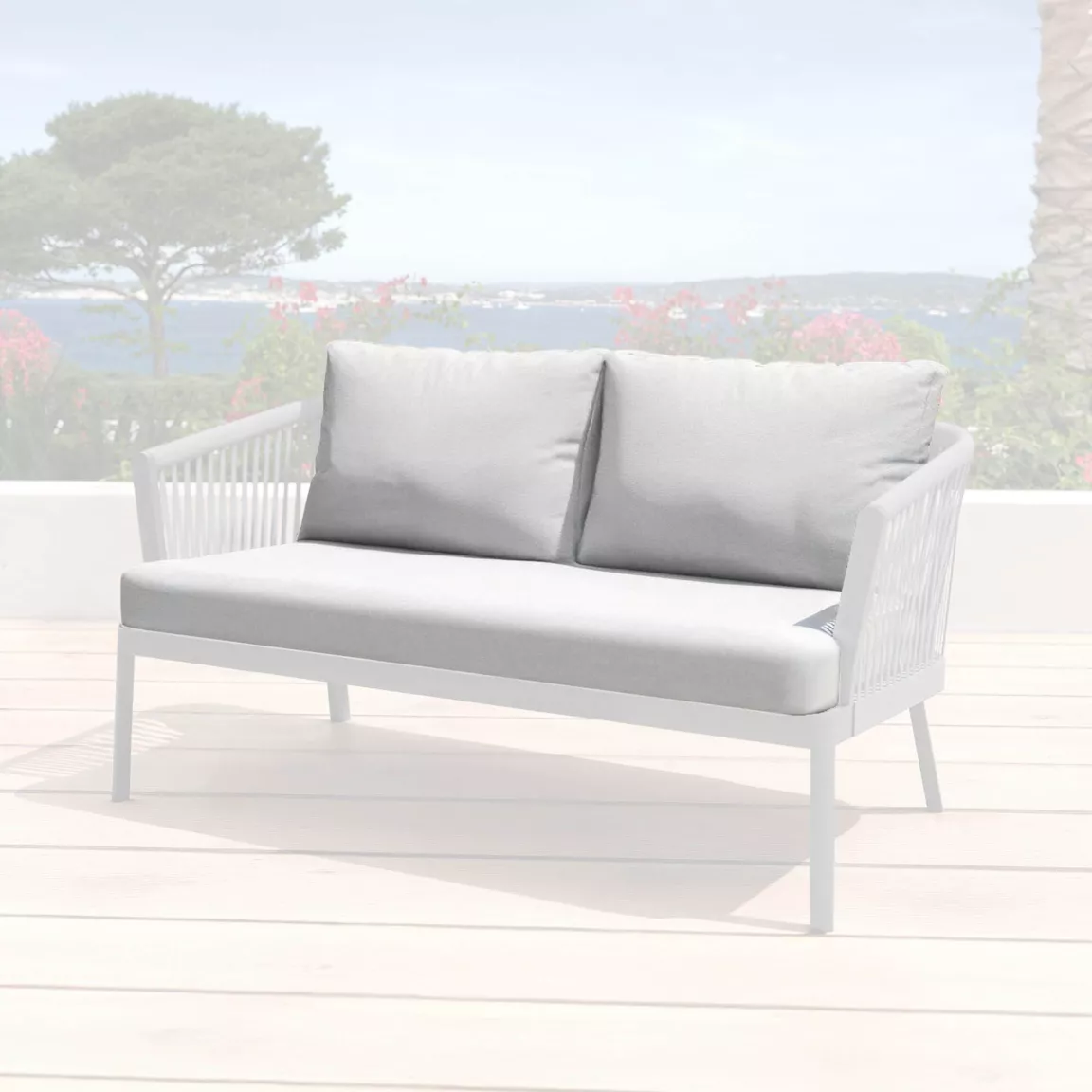 Housses de coussin de remplacement pour Canapé 2 places Amalfi Gris clair
