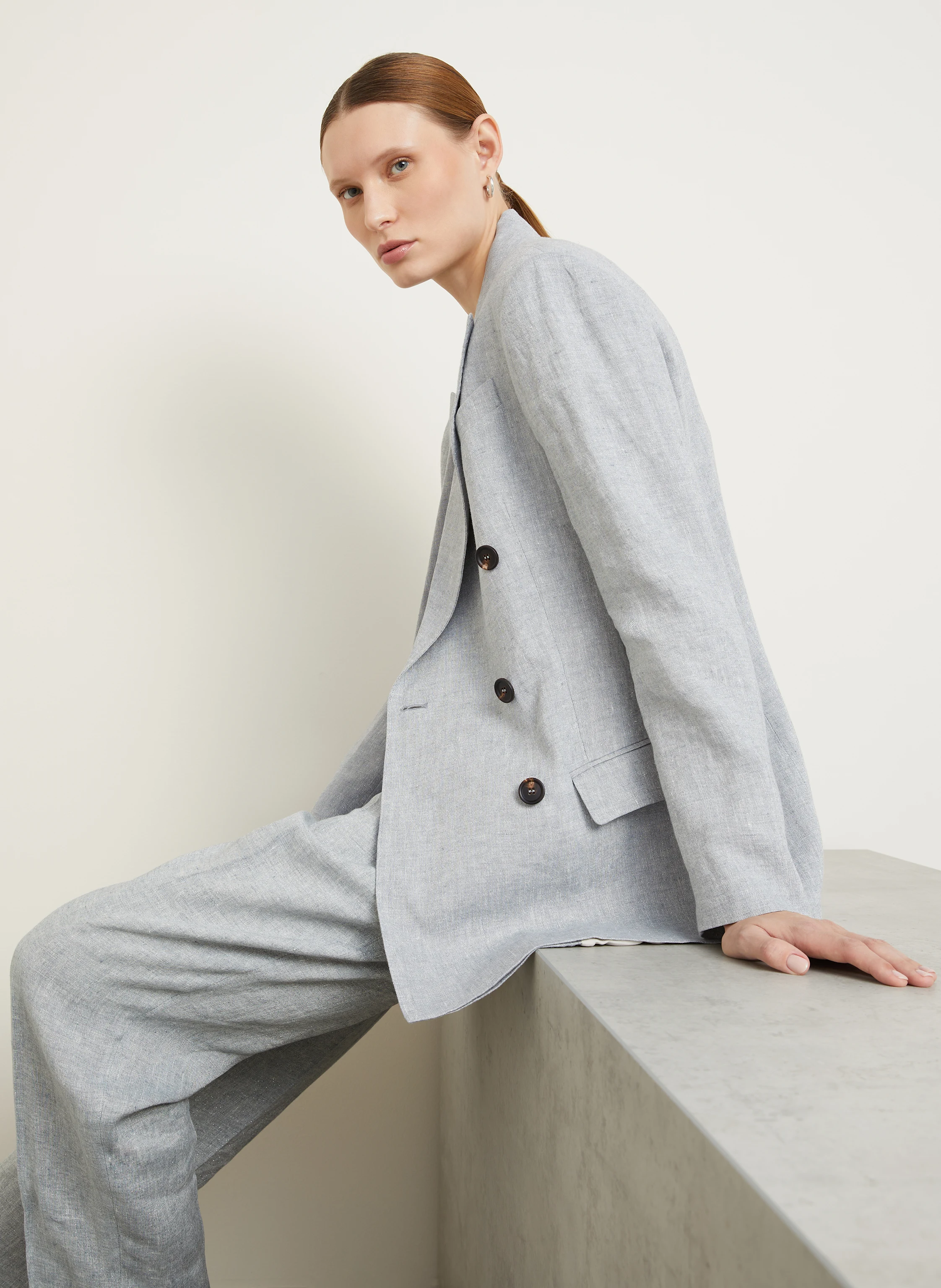 BRUNELLO CUCINELLI Leinenblazer mit Glitzergarn