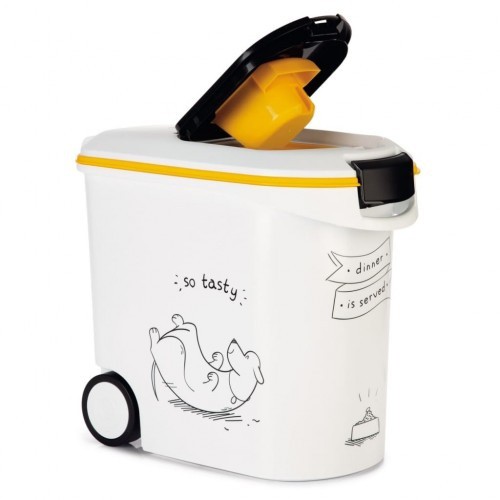Recipiente para armazenar alimentos com estampa de cachorros, branco