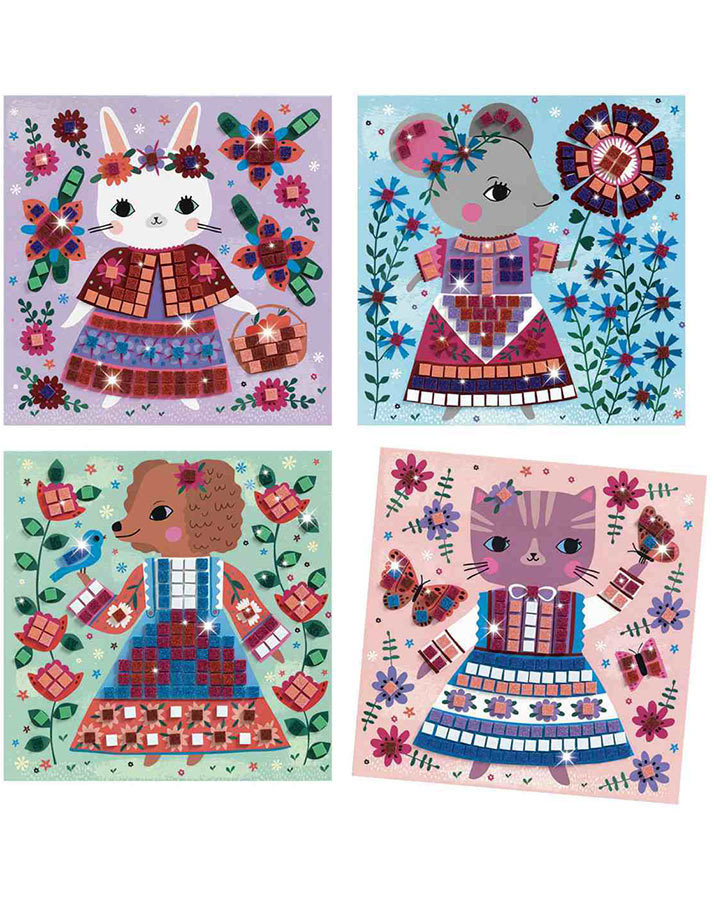 Mosaik-Bastelset LOVELY PETS 16-teilig in bunt