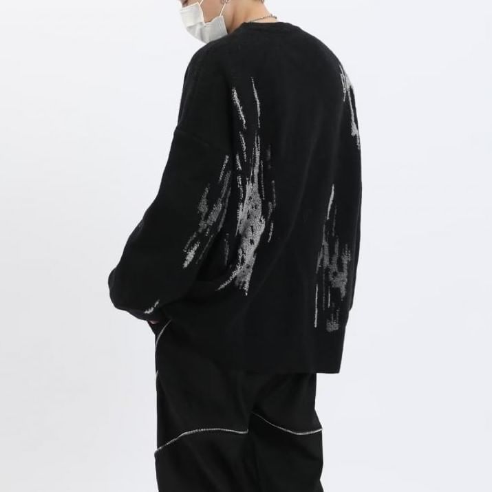 Craltuxe - Oversized trui met ronde hals en melange