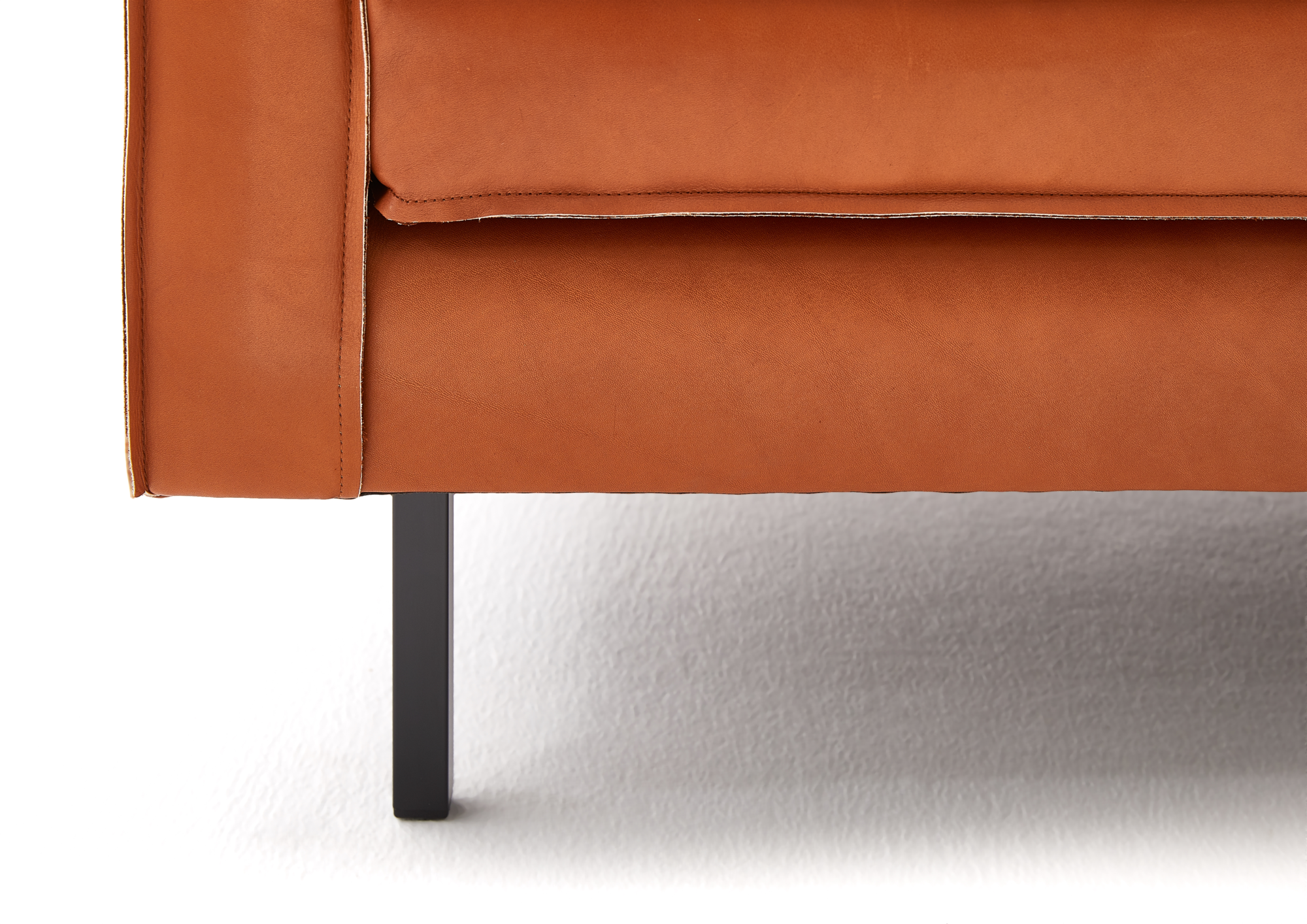 Loods 5 Design 4-zitsbank Slimm Leer Outside 4 Zits - 245 cm | PGC Sauvage Olive | Poten: Zwart