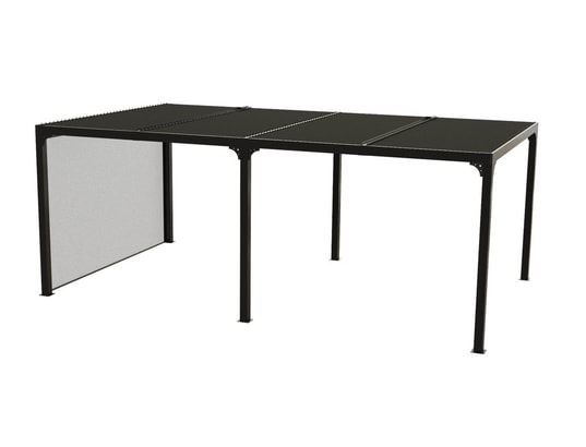 HABRITA - Pergola bioclimatique xxl + rideau manuel pour côté 3,60 m ...