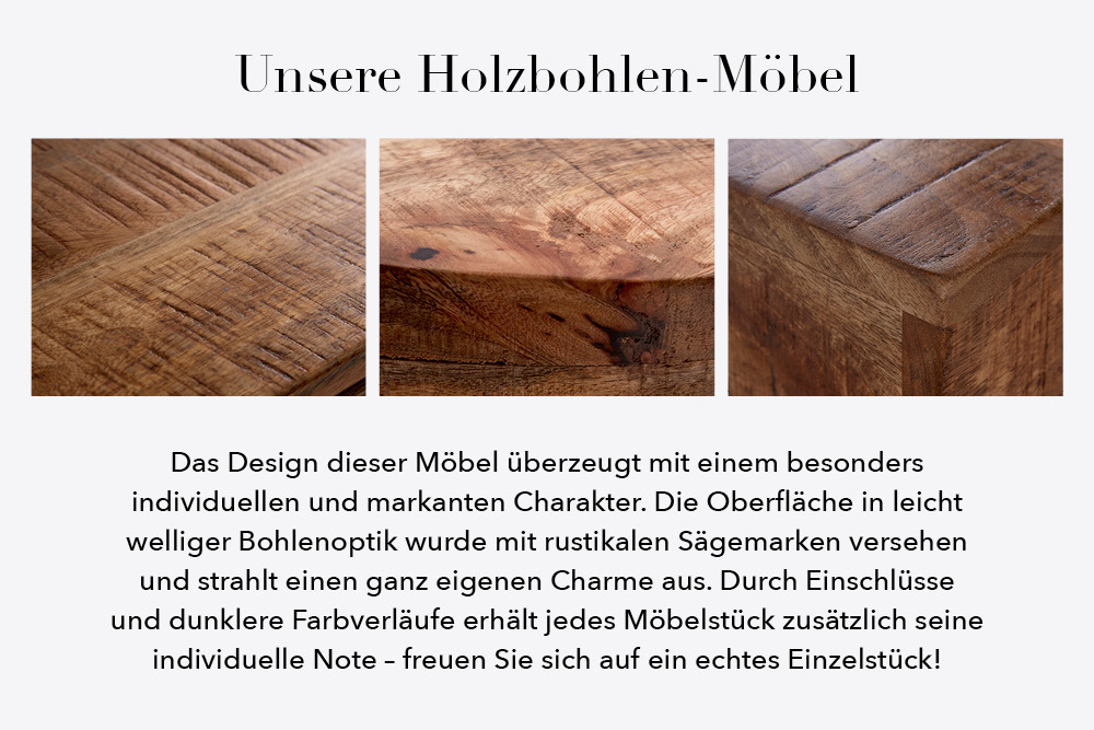 Industrial Konsolentisch INDUSTRIAL 120cm Mango mit schwarzen Beinen