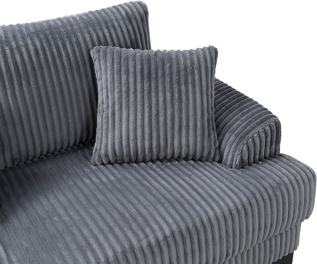 ATLANTIC home collection Wohnlandschaft »Miron, U-Form, Breite: 332cm« weicher XXL-Cordbezug, inklusive 6 Zierkissen