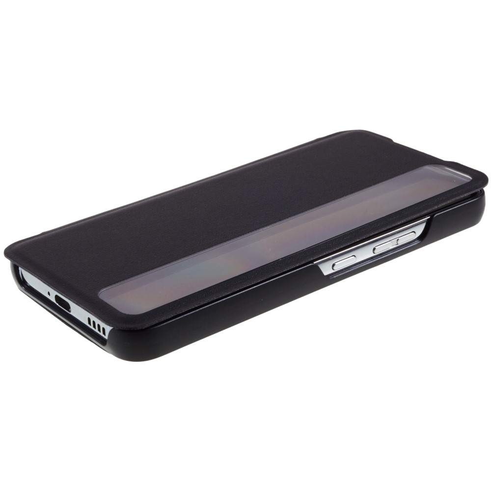 Samsung Galaxy S22 5G Leder Hülle Slim Window View Flip Case - Schwarz